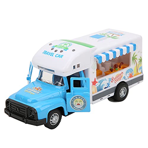 Akozon 1:28 Simulation Skalieren Sie Zurück -Ornamente Automodell Multi -Funktion Light und Musik Dining Car Perfekte Kollektion (Reisewagen) von Akozon
