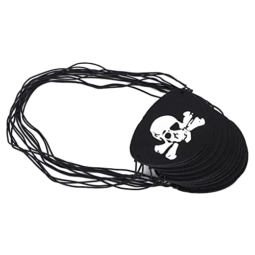 Akozon 10 Stück/Beutel Halloween Piraten-Augenklappen-Kostüme, Totenkopf-Augenschutzmaske, Piraten-Partyzubehör, für Kinder und Erwachsene (#13) von Akozon