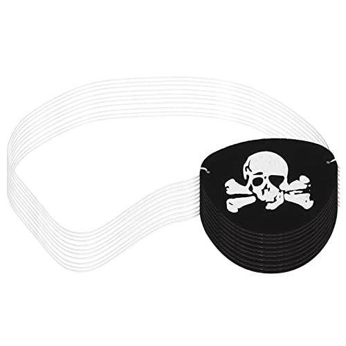 Akozon 10 Stück/Beutel Halloween Piraten-Augenklappen-Kostüme, Totenkopf-Augenschutzmaske, Piraten-Partyzubehör, für Kinder und Erwachsene (#14) von Akozon