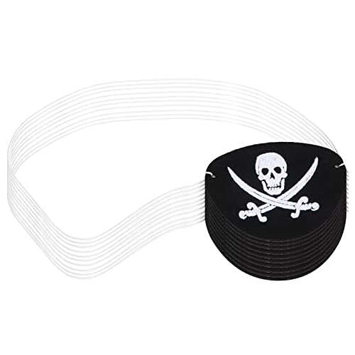 Akozon 10 Stück/Beutel Halloween Piraten-Augenklappen-Kostüme, Totenkopf-Augenschutzmaske, Piraten-Partyzubehör, für Kinder und Erwachsene (#15) von Akozon