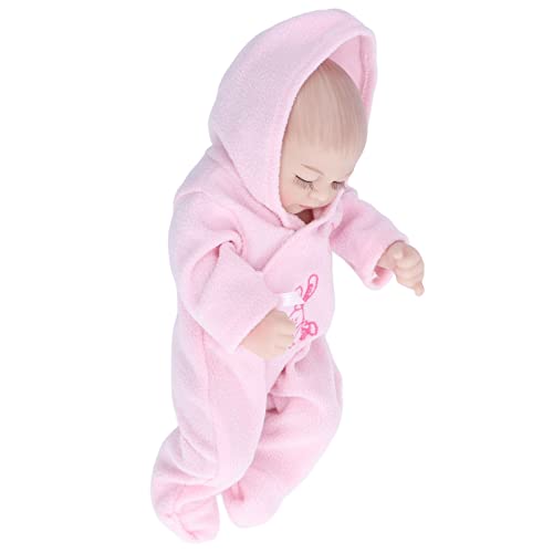 Akozon 10 Zoll Wiedergeborenes Puppenweiches Silikon, Realistische Merkmale, Waschbare Puppenschmuck Im Niedlichen Pyjama (10 -Zoll -Augen geschlossen rosa Junge) von Akozon