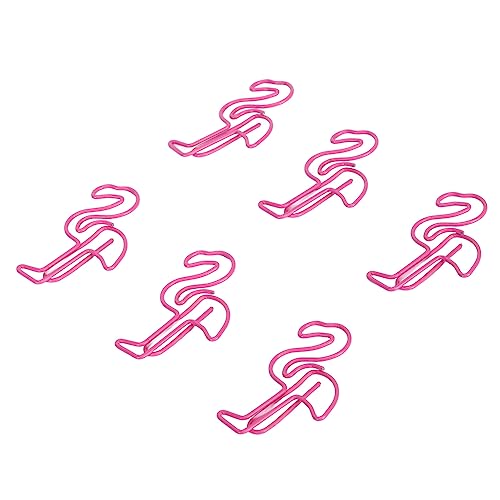 Akozon 100 Pcs Niedliche Flamingoförmige Papierklammern Nicht -Slip -Deco Lesezeichenclips für Dokumente Lustige Rosa Papierklemmen für Büro und Handwerk von Akozon