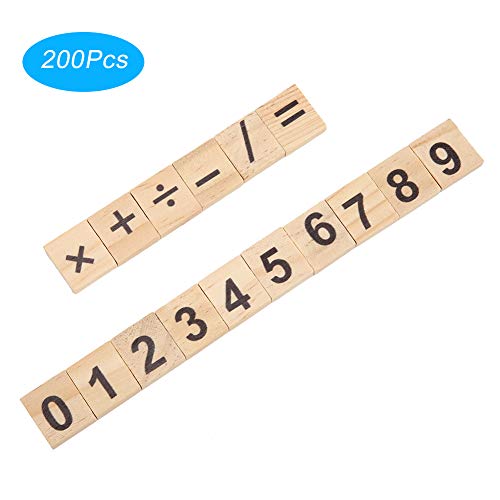 Akozon 200pcs EFOR DUCATIONAL -ZULIGEN Tiles 0 9 Zum Lustigen Lernen von Ornamenten Zum Zählen und Zur Wortbildung (Digitales Mischen) von Akozon