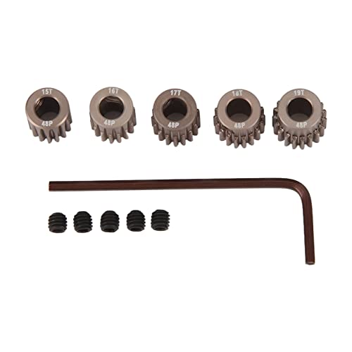 Akozon 48dp -Ritzelmotor, Betrieb 7075 Aluminiumlegierung für 1/10 RC Modell 5mm Wellenrad 15T 16T 17T 18T 19T Stabil von Akozon