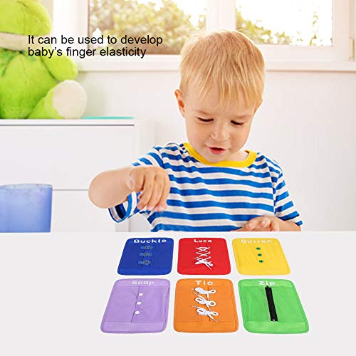 Akozon 6pcs Set Learning Paper Board Kit Grundlegende Fähigkeiten Entwickelnde Entwicklung Ornamente mit Knopfschnalle und Krawatte für Intelligentes Spiel für Zuhause von Akozon