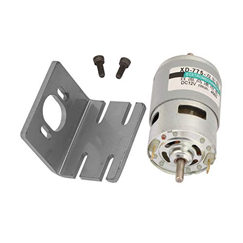 Akozon 775 Doppelwelle DC Motor 50W Hochleistungsstrom 24 V 9000 U/Min für Automatisierung und Robotik - Ideal für Bohrungen, Aeromodell und Elektronik (12V4500RPM Mit Klammern) von Akozon