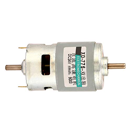 Akozon 775 Doppelwelle DC Motor 50W Hochleistungsstrom 24 V 9000 U/Min für Automatisierung und Robotik - Ideal für Bohrungen, Aeromodell und Elektronik (24v9000 RPM Keine Halterung) von Akozon