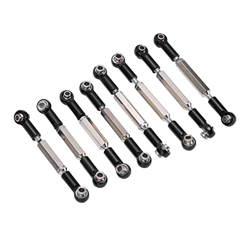 Akozon 8pcs Metall, Servo -Link -Zugstange füR WPL C14 C24 B14 Mn D90 D91 R C Autobemenung GE Aluminiumlegierung (Black) von Akozon