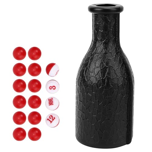 Akozon Billardbecken Shaker, Bälle Würfel -Boxzubehör -Flasche mit 16 Nummeriert (Black) von Akozon