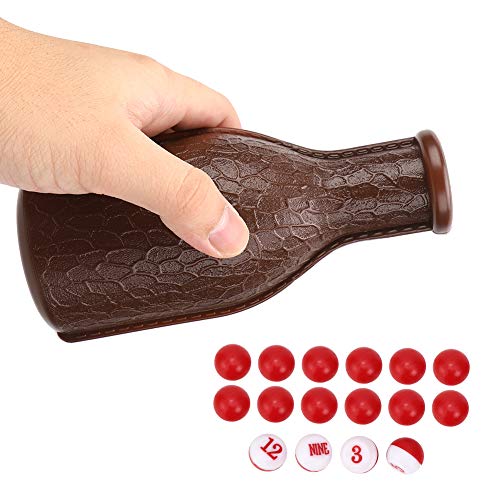 Akozon Billardbecken Shaker, Bälle Würfel -Boxzubehör -Flasche mit 16 Nummeriert (Brown) von Akozon