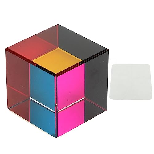 Akozon Farbwürfel Optical Glass Prism Physics Bildungsspielzeug für Tabletop -Ornamente (40 mm) von Akozon