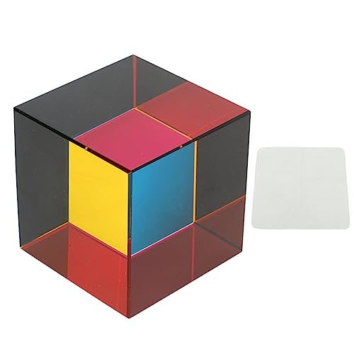 Akozon Farbwürfel Optical Glass Prism Physics Bildungsspielzeug für Tabletop -Ornamente (50MM) von Akozon