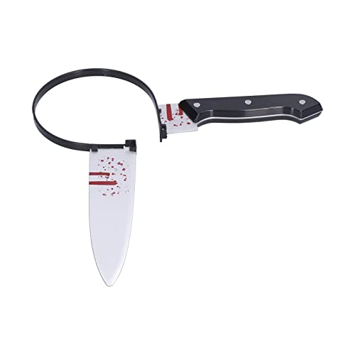 Akozon Halloween Blutiges Hackmesser-Stirnband: Schreckliches, lebensechtes Unfug-Accessoire und sichere Gruselwaffe aus Plastik für Kostümpartys von Akozon