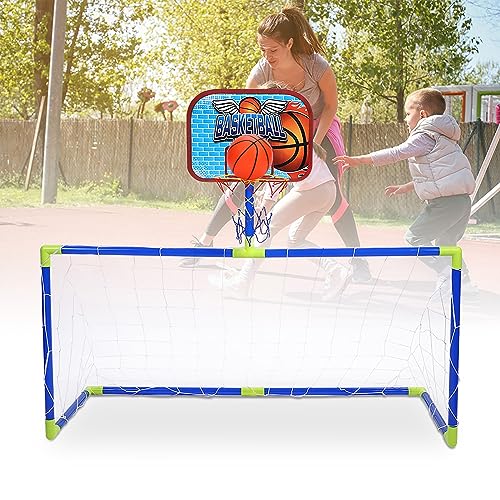 Akozon Indoor Outdoor Mini-Basketball-Fußballsystem, Rückwand, Fußball-Schutzbälle-Set, Kinderspielzeug-Set, Outdoor-Produkt von Akozon