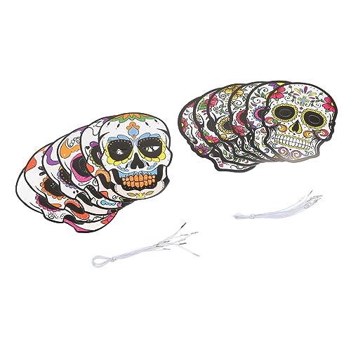 Akozon Lebendiges 12-teiliges Tag der Toten-Vollkopfmasken-Set, Halloween-Maske mit verstellbarem Gummiband für Feiertagspartys, Horror-Events und Dekorationen Akozon Lebendiges 12-teiliges Tag der Toten-Vollkopfmasken-Set, Halloween-Maske mit verstellbarem Gummiband für Feiertagspartys, Horror-Events und Dekorationen von Akozon