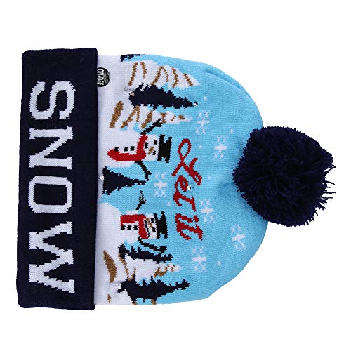 Akozon Neuartige Weihnachtsstrickmütze mit weichen, warmen Winterlichtern für Kinder und Erwachsene – für Partys, Festivals, Feiertage und besondere Anlässe (Typ 7) von Akozon