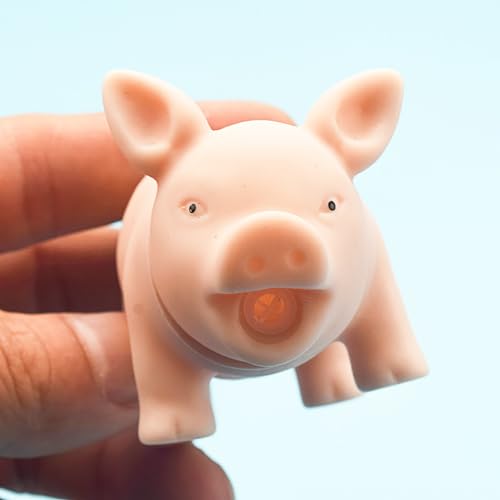 Akozon Schreiendes Schwein, Kleines Tragbares Cartoon-Schnaubenschwein-Spielzeug – Gummischweinchen mit Lustigem Klang für den Stressabbau zu Hause und auf Reisen von Akozon