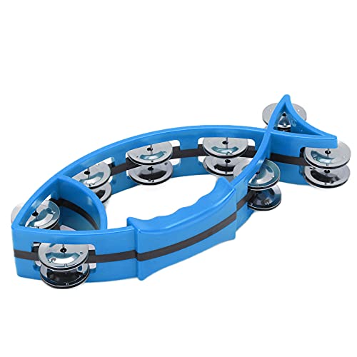 Akozon Sy-38 Orff-Instrument Fischförmiger Doppelschichthandglocke- für Musikausbildung, Kinderspiel und Musiktherapie (Rot) (Blue) von Akozon