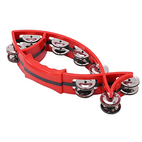 Akozon Sy-38 Orff-Instrument Fischförmiger Doppelschichthandglocke- für Musikausbildung, Kinderspiel und Musiktherapie (Rot) von Akozon
