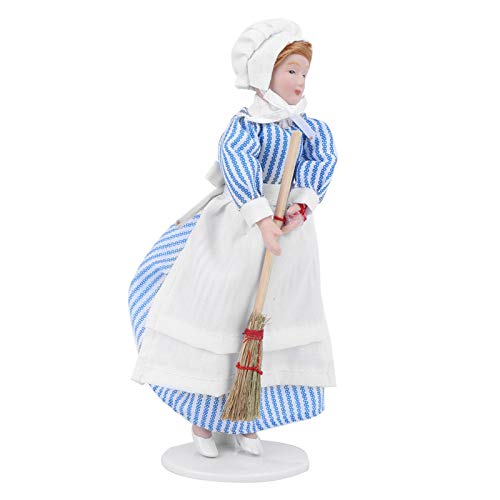 Akozon Titel: Dollhouse Miniature Porzellan Puppenmodell - Chefkoch Man Diener Figur für 1:12 Puppenhauszubehör Im Maßstab (#3) von Akozon