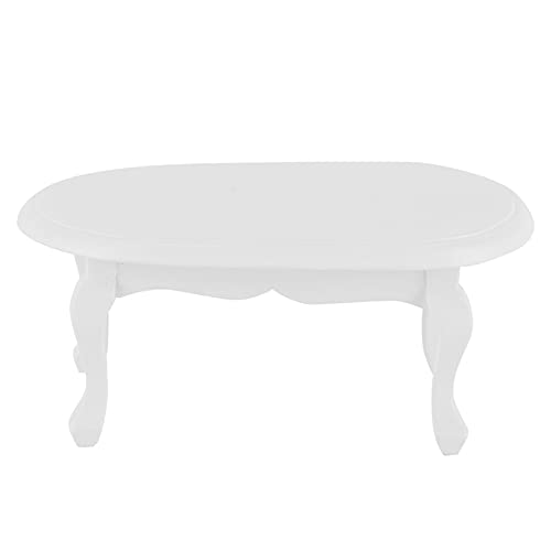 Akozon Titel: Mini Couchtisch Tabelle 1:12 Teatable Miniature Dollhouse Möbelmodell Weiße Dekoration von Akozon