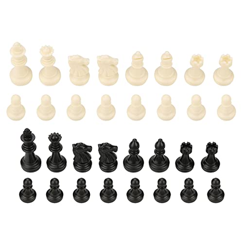 Internationales 32-Standard-Schachfiguren-Ersatzturnier-Schachfiguren Schwarz-Weiß Internationales 32-Standard-Schachfiguren-Ersatzturnier-Schachfiguren Schwarz-Weiß von Akozon