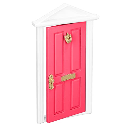 Mini Holzmärchen -Tür - Farbenfrohes und Detailliertes Puppenhaus -Zubehör für 1:12 Häuser, Glatte Kanten für Einfache Tion (helles Lila) (Minzgrün) (Hell-Pink) (PINK) von Akozon