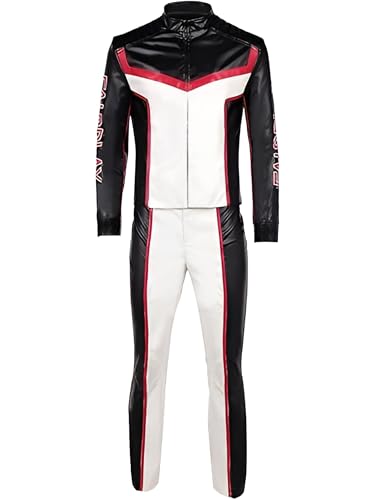 Aksah Fashion Jumpsuit aus echtem Leder für Herren – schwarze Echtlederjacke, inspiriert vom DC-Film von Aksah Fashion