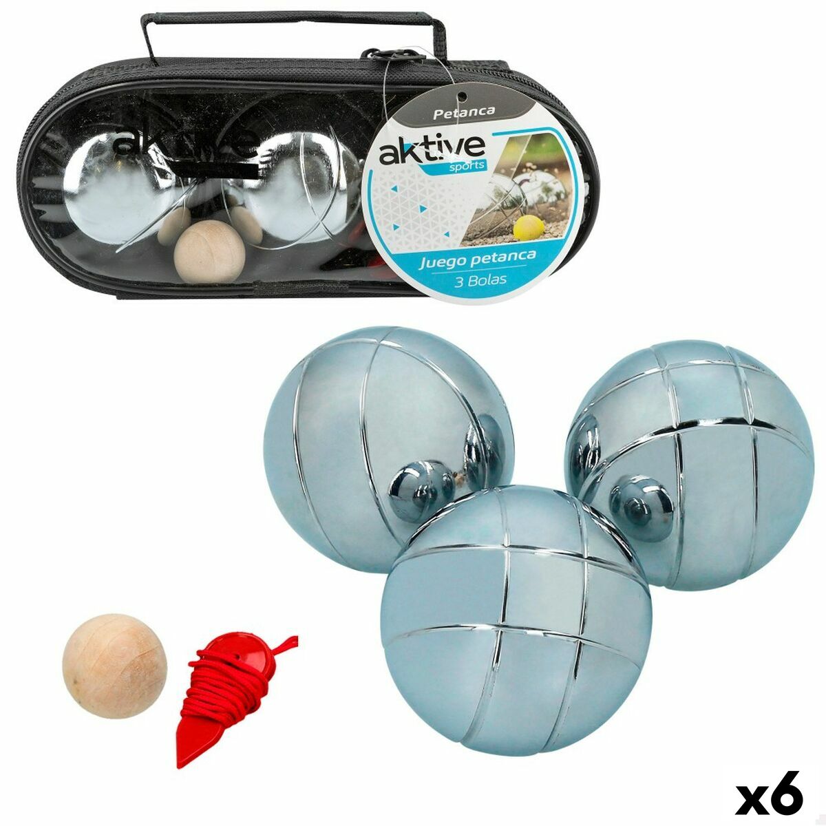 Boccia-Spielset Aktive Holz Nylon Metall 6 Stück Boccia-Spielset Aktive Holz Nylon Metall 6 Stück von Aktive
