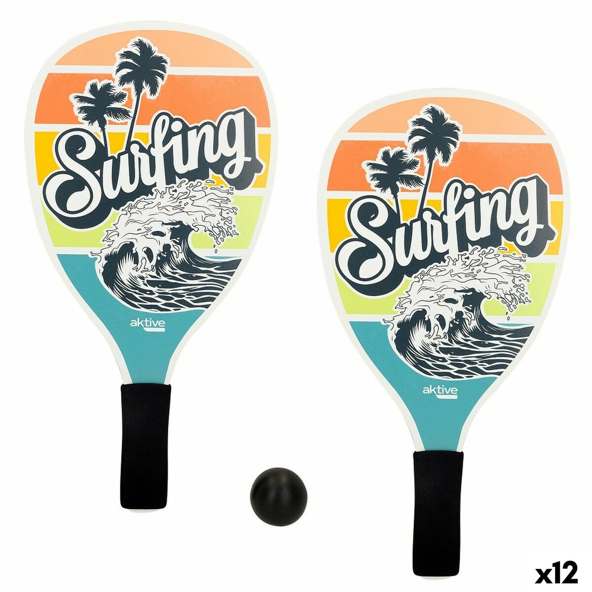Strandschläger mit Ball Aktive Brandung 20 x 40 cm (12 Stück) von Aktive