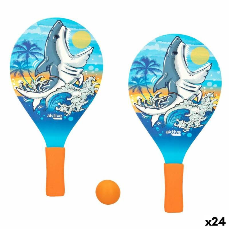 Strandschläger mit Ball Aktive Hai 19,5 x 38 cm (24 Stück) von Aktive