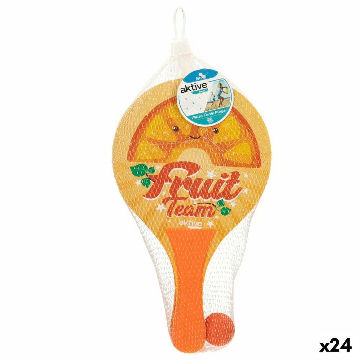 Strandschläger mit Ball Aktive Summer Fruits Holz 18,5 x 31,5 cm (24 Stück) von Aktive