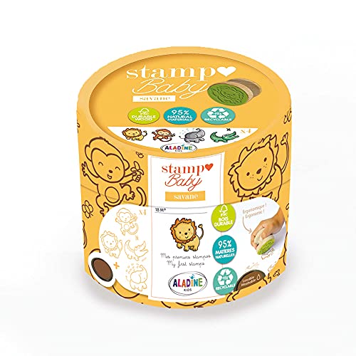 ALADINE 3003151 Stempelset Baby ECO Holzstempel für Kinder ab 18+ Monaten, Savanne, 13.5 x 13.5cm ALADINE 3003151 Stempelset Baby ECO Holzstempel für Kinder ab 18+ Monaten, Savanne, 13.5 x 13.5cm von Aladine