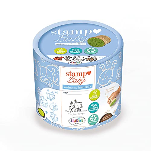 ALADINE 3003152 Stempelset Baby ECO, Haustiere, Holzstempel für Kinder ab 18+ Monaten, Holz, 13,5 x 13,5cm ALADINE 3003152 Stempelset Baby ECO, Haustiere, Holzstempel für Kinder ab 18+ Monaten, Holz, 13,5 x 13,5cm von Aladine