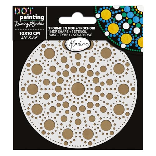 Aladine - Schablone & Halterung Mandala 10 cm – zum Erstellen von Mandalas in Dot Painting – Malerei auf Kieselstein, Holz, Stoff, Leinwand – Dotting Malerei Punkte – Kreatives Hobby – 85500 Aladine - Schablone & Halterung Mandala 10 cm – zum Erstellen von Mandalas in Dot Painting – Malerei auf Kieselstein, Holz, Stoff, Leinwand – Dotting Malerei Punkte – Kreatives Hobby – 85500 von Aladine