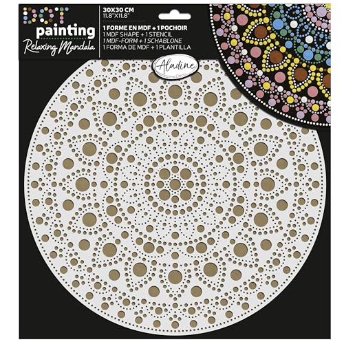 Aladine - Schablone & Halterung Mandala 30 cm – zum Erstellen von Mandalas in Dot Painting – Malerei auf Kieselstein, Holz, Stoff, Leinwand – Dotting Malerei Punkte – Kreatives Hobby – 85507 Aladine - Schablone & Halterung Mandala 30 cm – zum Erstellen von Mandalas in Dot Painting – Malerei auf Kieselstein, Holz, Stoff, Leinwand – Dotting Malerei Punkte – Kreatives Hobby – 85507 von Aladine