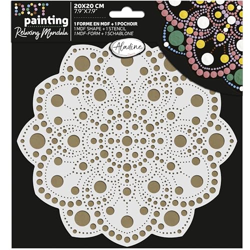 Aladine - Schablone & Halterung Mandala 20 cm – zum Erstellen von Mandalas in Dot Painting – Malerei auf Kieselstein, Holz, Stoff, Leinwand – Dotting Malerei Punkte – Kreatives Hobby – 85502 Aladine - Schablone & Halterung Mandala 20 cm – zum Erstellen von Mandalas in Dot Painting – Malerei auf Kieselstein, Holz, Stoff, Leinwand – Dotting Malerei Punkte – Kreatives Hobby – 85502 von Aladine