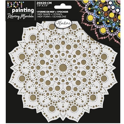 Aladine - Schablone & Halterung Mandala 20 cm – zum Erstellen von Mandalas in Dot Painting – Malerei auf Kieselstein, Holz, Stoff, Leinwand – Dotting Malerei Punkte – Kreatives Hobby – 85503 Aladine - Schablone & Halterung Mandala 20 cm – zum Erstellen von Mandalas in Dot Painting – Malerei auf Kieselstein, Holz, Stoff, Leinwand – Dotting Malerei Punkte – Kreatives Hobby – 85503 von Aladine
