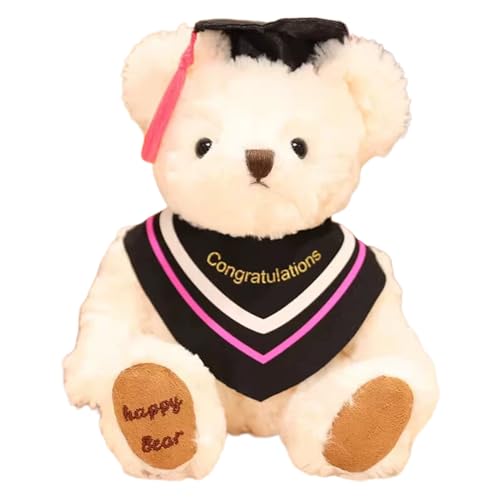 Alaiyaky Bachelor Geschenk Abitur Geschenke Bär, Plüschbär mit Brille Diplom Doktorhut, Abitur 2024 Geschenke Bestandene Prüfung Geschenk, Abschluss Geschenk für Bachelor Gymnasiast Abitur (Type M) von Alaiyaky