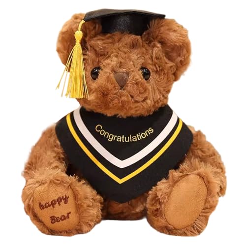 Alaiyaky Bachelor Geschenk Abitur Geschenke Bär, Plüschbär mit Brille Diplom Doktorhut, Abitur 2024 Geschenke Bestandene Prüfung Geschenk, Abschluss Geschenk für Bachelor Gymnasiast Abitur (Type I) von Alaiyaky