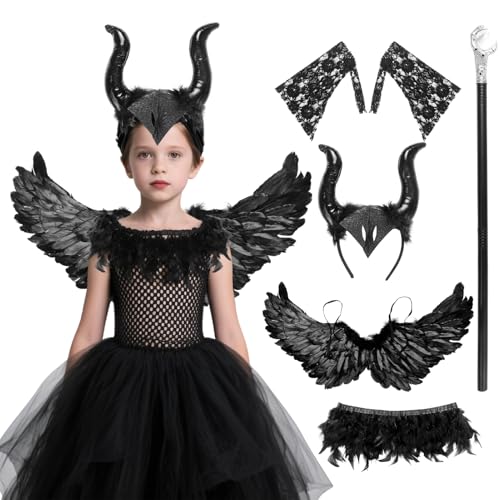 Alaiyaky Halloween-Kostüm aus schwarzem Tüll (Stil A, 110 cm) von Alaiyaky