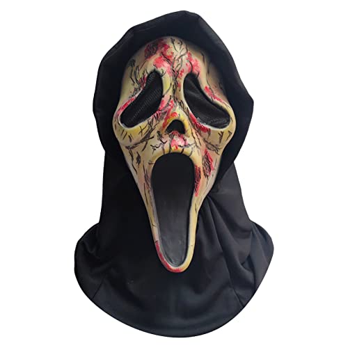 Alaiyaky Horror Maske für Erwachsene, Scream Maske Ghost Maske Grusel Cosplay Masken Halloween Maske, Neuartige Realistische Gruselige Maske für Halloween Karneval Party, 4 Typen (Standard, Style 4) von Alaiyaky