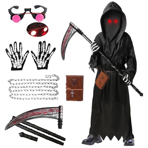 Alaiyaky Kinder Halloween Schwarz Umhang Sense Cosplay Set (Stil A, M) von Alaiyaky