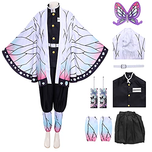 Alaiyaky Shinobu Cosplay-Kostüm, Demon Slayer Kochou Shinobu Kimono-Outfit für Kinder, Anime, Cosplay, Halloween, Party-Kostüme für Damen (klein, Cosplay4) von Alaiyaky