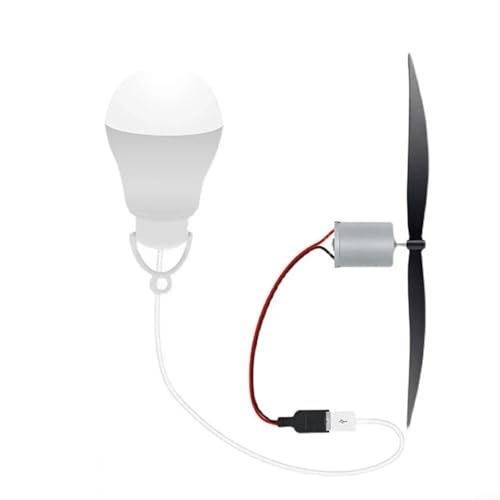 Alanmoship Windturbinen, USB-Licht, kleiner Windturbinenmotor mit einem 1 Meter USB-Kabel und einer 5-W-Glühbirne, vielseitiger Generator für neugierige Köpfe Alanmoship Windturbinen, USB-Licht, kleiner Windturbinenmotor mit einem 1 Meter USB-Kabel und einer 5-W-Glühbirne, vielseitiger Generator für neugierige Köpfe von Alanmoship