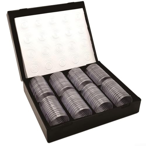 Ein umfassendes Set von Münzhaltern enthält 100 transparente Kunststoffkapseln, geeignet für eine Standardgröße von 46 mm von Alanmoship