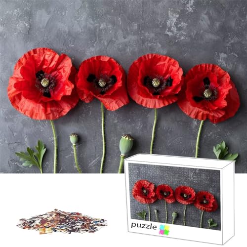 Blume Puzzle 500 Teile Rot Puzzle für Erwachsene Lernspiel Herausforderungsspielzeug, Schwer Jigsaw für Familienaktivitäten Dekoration, Geschenke für Männer, Frauen, ältere Menschen 52x38cm L-82 Blume Puzzle 500 Teile Rot Puzzle für Erwachsene Lernspiel Herausforderungsspielzeug, Schwer Jigsaw für Familienaktivitäten Dekoration, Geschenke für Männer, Frauen, ältere Menschen 52x38cm L-82 von Alaoan
