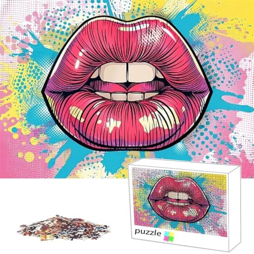 Mund Puzzle 500 Teile Rosa Puzzle für Erwachsene Lernspiel Herausforderungsspielzeug, Schwer Jigsaw für Familienaktivitäten Dekoration, Geschenke für Männer, Frauen, ältere Menschen 52x38cm M-24 Mund Puzzle 500 Teile Rosa Puzzle für Erwachsene Lernspiel Herausforderungsspielzeug, Schwer Jigsaw für Familienaktivitäten Dekoration, Geschenke für Männer, Frauen, ältere Menschen 52x38cm M-24 von Alaoan