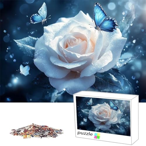 Puzzle 1000Teile Puzzle Blume, Erwachsene Anspruchsvoll Impossible, Passgenauen Puzzleteilen, Lustige Muster, Geschicklichkeitsspiel für die Ganze Familie, Geschenke für Frauen, Schmetterling L-69 von Alaoan