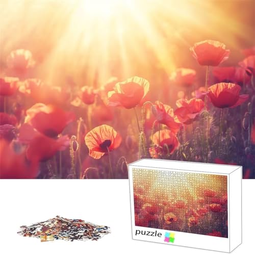 Puzzle 1000Teile Puzzle Blume, Erwachsene Anspruchsvoll Impossible, Passgenauen Puzzleteilen, Lustige Muster, Geschicklichkeitsspiel für die Ganze Familie, Geschenke für Frauen, Sonnenuntergang L-45 von Alaoan